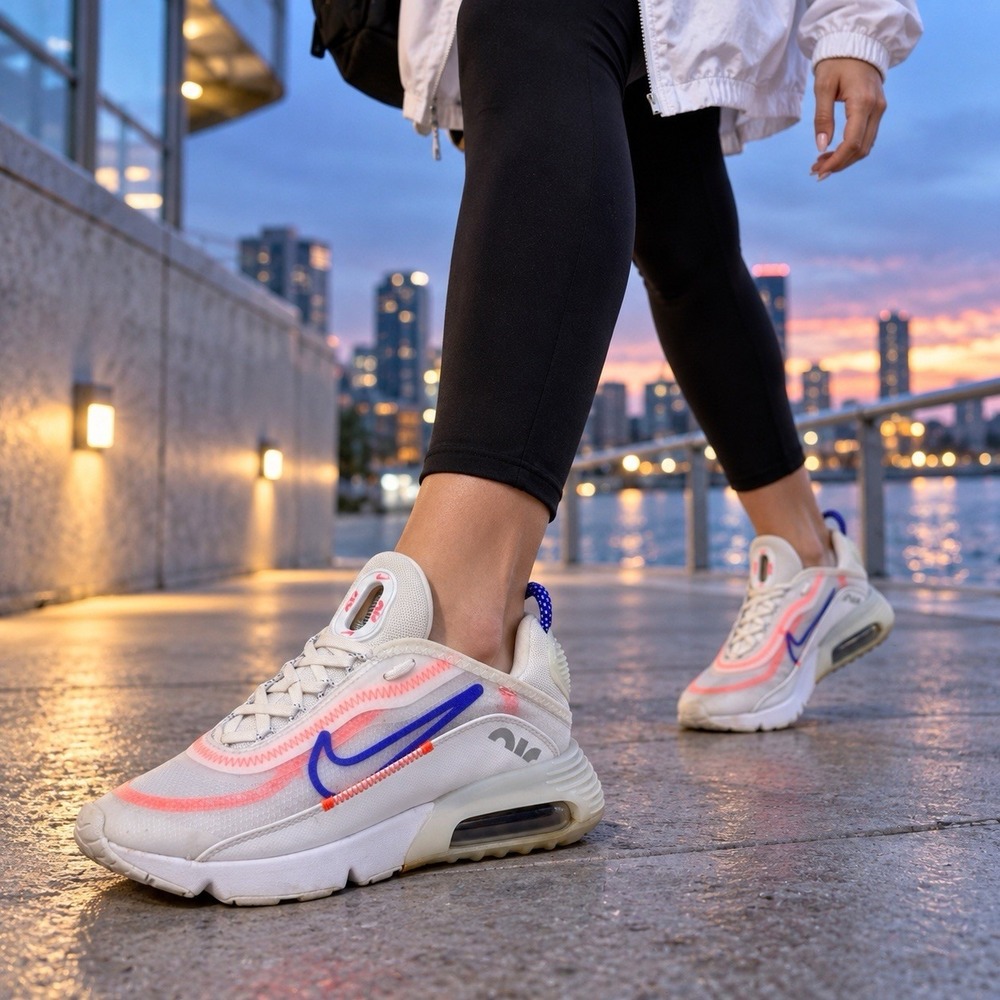 Nike Air Max 2090 White Flash Crimson Racer Blue Womens 6.5 Sneakers CT1290-100